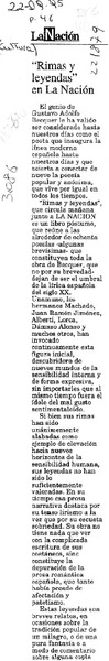 "Rimas y leyendas" en La Nación  [artículo].