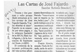 Las cartas de José Fajardo  [artículo] Roberto Bescós C.