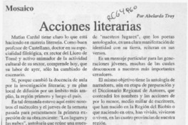 Acciones literarias  [artículo] Abelardo Troy.