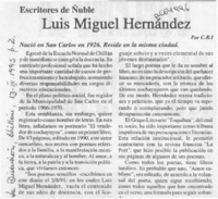 Luis Miguel Hernández  [artículo] C. R. I.