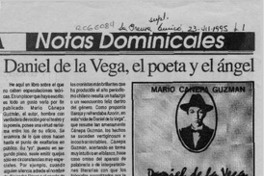 Daniel de la Vega, el poeta y el ángel  [artículo] Filebo.