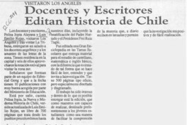 Docentes y escritores editan Historia de Chile  [artículo].