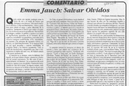 Emma Jauch, salvar olvidos  [artículo] Juan Antonio Massone.