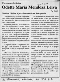 Odette María Mendoza Leiva  [artículo] C. R. I.