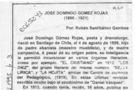 José Domingo Gómez Rojas  [artículo] Rubén Santibáñez Gamboa.
