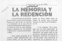 La memoria y la redención  [artículo] Jorge Díaz Bustamante.