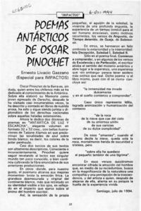 Poemas antárticos de Oscar Pinochet  [artículo] Ernesto Livacic Gazzano.