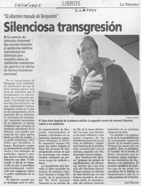 Silenciosa transgresión  [artículo] Lina Meruane.