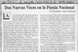 Dos nuevas voces en la poesía nacional  [artículo] Wellington Rojas Valdebenito.