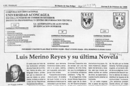 Luis Merino Reyes y su última novela  [artículo] Hermelo Arabena Williams.