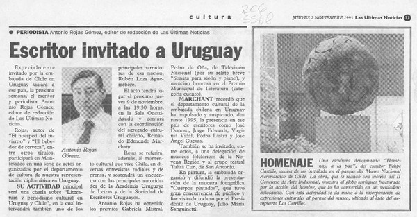 Escritor invitado a Uruguay  [artículo].
