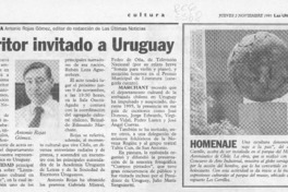 Escritor invitado a Uruguay  [artículo].