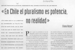 "En Chile el pluralismo es potencia, no realidad"  [artículo] Eliana Rozas.