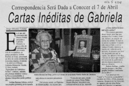 Cartas inéditas de Gabriela  [artículo] Jorge Olivares Colome.