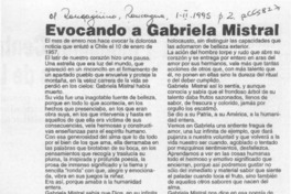 Evocando a Gabriela Mistral  [artículo] Fernando Cerda Varas.
