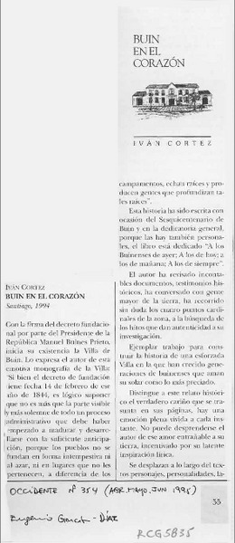 Buin en el corazón  [artículo] Eugenio García-Díaz.