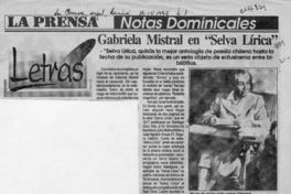 Gabriela Mistral en "Selva lírica"  [artículo] Antonio Pérez.