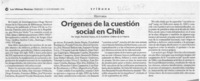 Orígenes de la cuestión social en Chile  [artículo] Sergio Martínez Baeza.