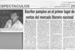 Escritor pampino en el primer lugar de ventas del mercado literario nacional  [artículo].