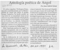 Antología poética de Angol  [artículo] Juan Gabriel Araya.