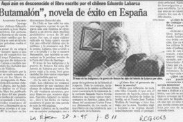 "Butamalón", novela de éxito en España  [artículo] Alejandra Gajardo.