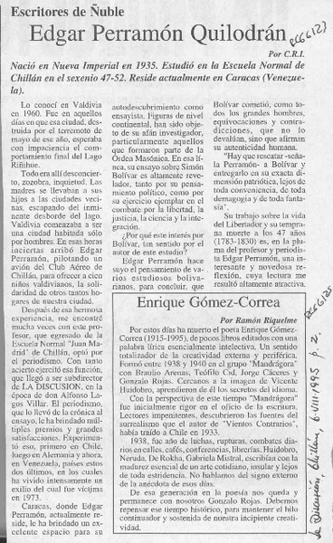 Edgar Perramón Quilodrán  [artículo] C. R. I.