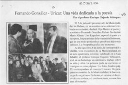 Fernando González-Urizar, una vida dedicada a la poesía  [artículo] Enrique Gajardo Velásquez.