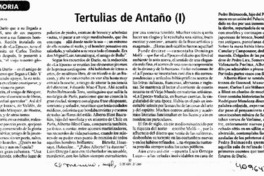 Tertulias de antaño (I)  [artículo] Luis Sánchez Latorre