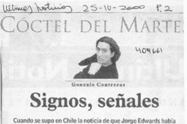 Signos, señales  [artículo] Gonzalo Contreras