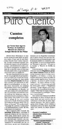 Cuentos completos  [artículo] Tomás Aguirre Soto