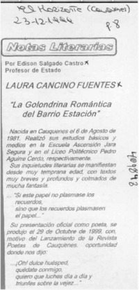 Laura Cancino Fuentes  [artículo] Edison Salgado Castro