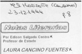 Laura Cancino Fuentes  [artículo] Edison Salgado Castro