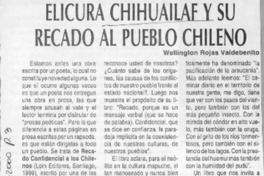 Elicura Chihuailaf y su recado al pueblo chileno  [artículo] Wellington Rojas Valdebenito