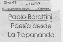 Pablo Barattini poesía desde la Trapananda
