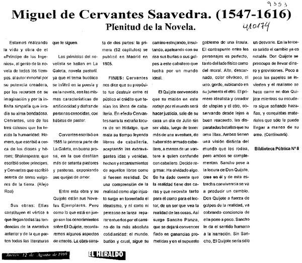 Miguel de Cervantes Saavedra  [artículo]