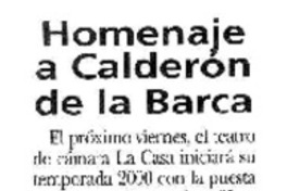 Homenaje a Calderón de la Barca