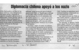 Diplomacia chilena apoyó a los nazis  [artículo]