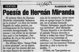Poesía de Hernán Miranda  [artículo] Floridor Pérez
