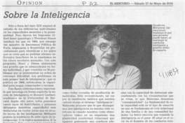 Sobre la inteligencia  [artículo] Eduardo Cabezón C.