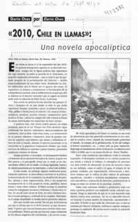 "2010, Chile en llamas", una novela apocalíptica