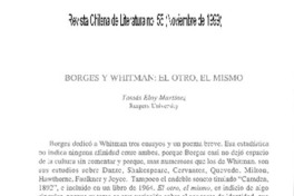 Borges y Whitman, el otro, el mismo