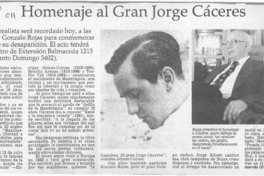 Homenaje al gran poeta Jorge Cáceres  [artículo]