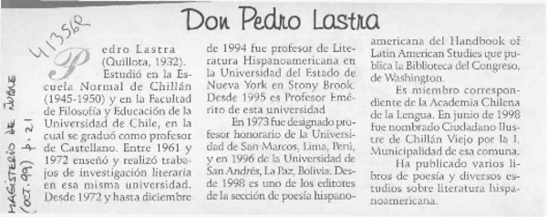 Don Pedro Lastra  [artículo]