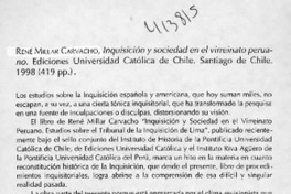 Inquisición y sociedad en el virreinato peruano  [artículo] Isabel Cruz de Amenábar