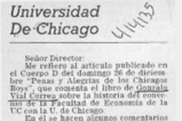 Universidad de Chicago  [artículo] Luis Escobar Cerda