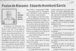 Poetas de Atacama, Eduardo Aramburú García  [artículo] Benigno Avalos Ansieta