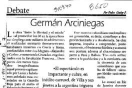 Germán Arciniegas  [artículo] Pedro Godoy P.