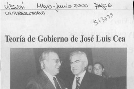 Teoría de gobierno de José Luis Cea  [artículo]