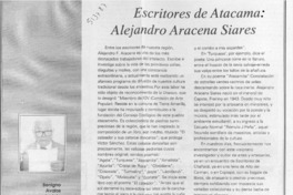 Escritores de Atacama, Alejandro Aracena Siares  [artículo] Benigno Avalos Ansieta