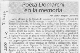 Poeta Domarchi en la memoria  [artículo] Jaime Salgado Albornoz